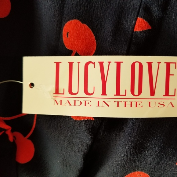 Lucy Love Cherry Print Wide Leg Pants - Picture 3 of 5
